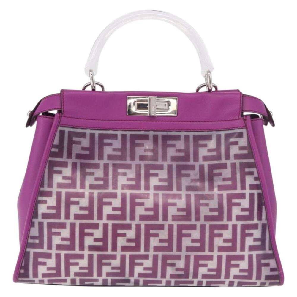 Fendi Zucca Handbag Purple Synthetic
